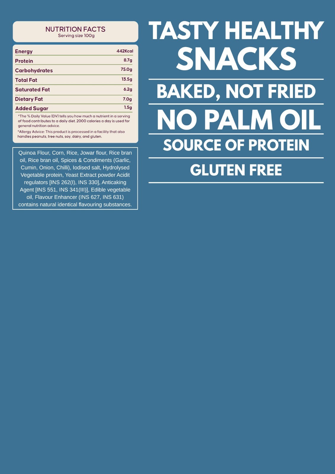 Dahi Puri Quiona puffs : 30Gms