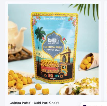 Healthy Puff Combo – Dahi Puri Chaat & Creamy Cheese (100g Each)